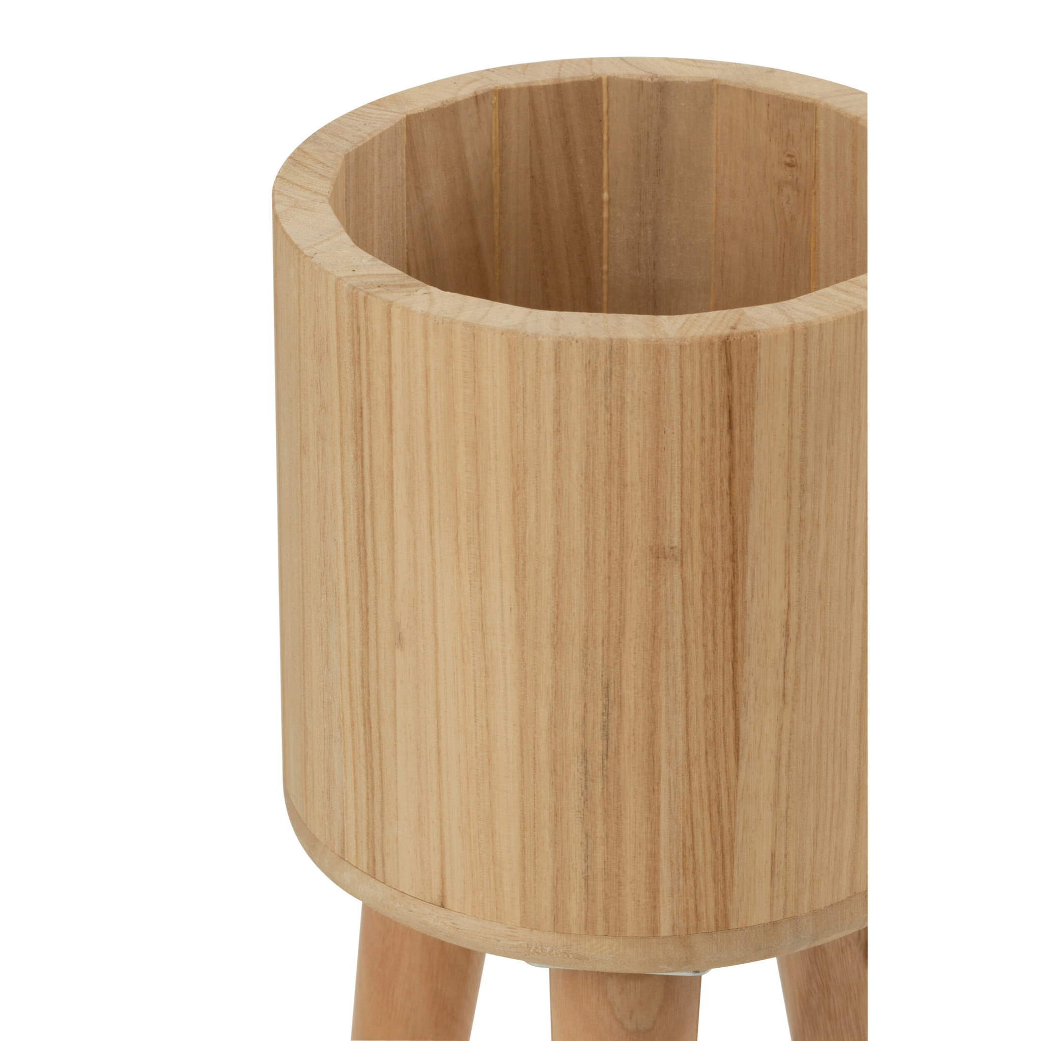 J-Line cache-pot Classique - bois - naturel - 3 pièces - Ø 27 cm