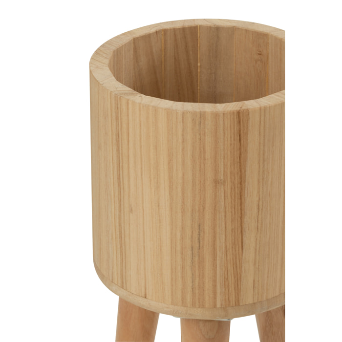 J-Line cache-pot Classique - bois - naturel - 3 pièces - Ø 27 cm
