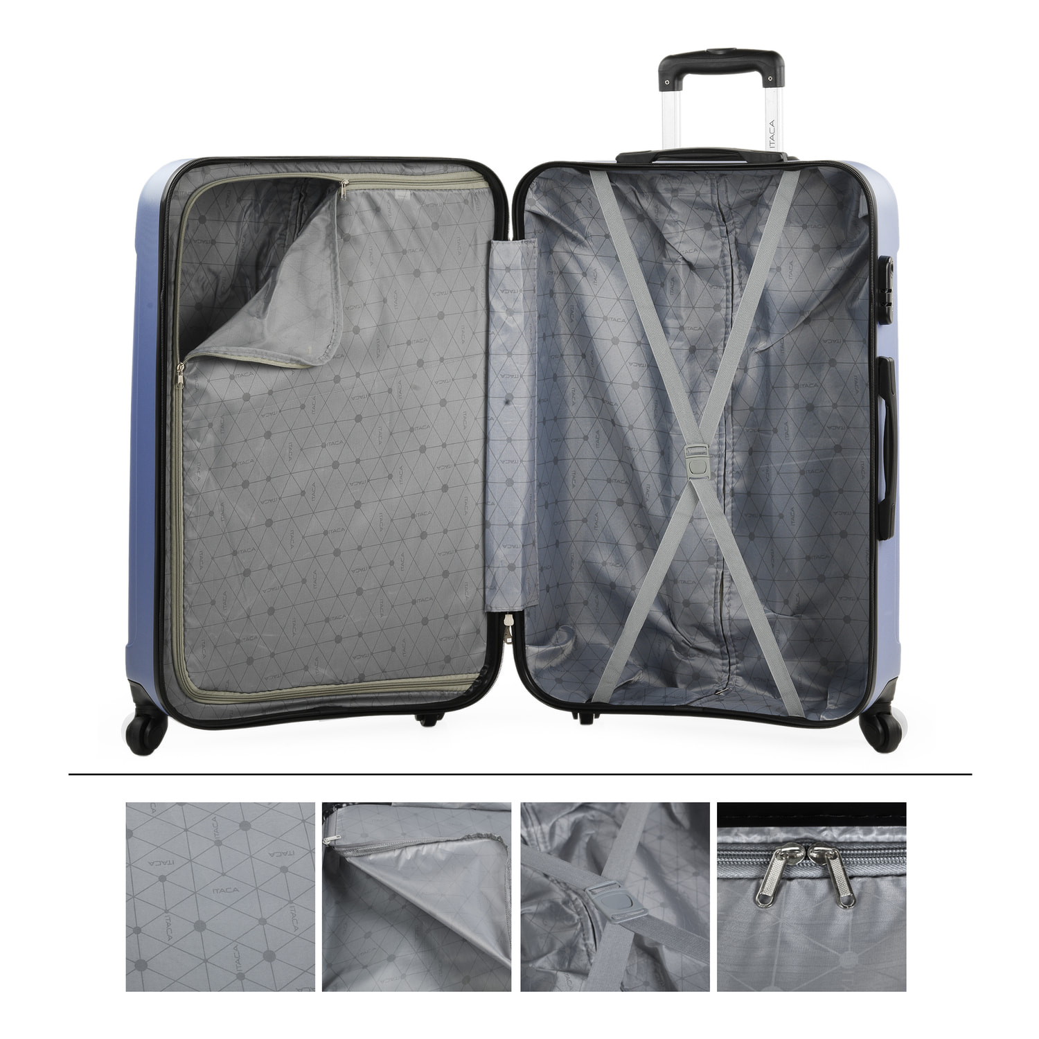 Juego De Maletas Rígidas Abs Itaca Havel Malva
