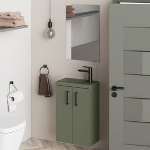 Conjunto de baño LAVEMAINS MONO COLOR, Alday, 40cm, Verde musgo