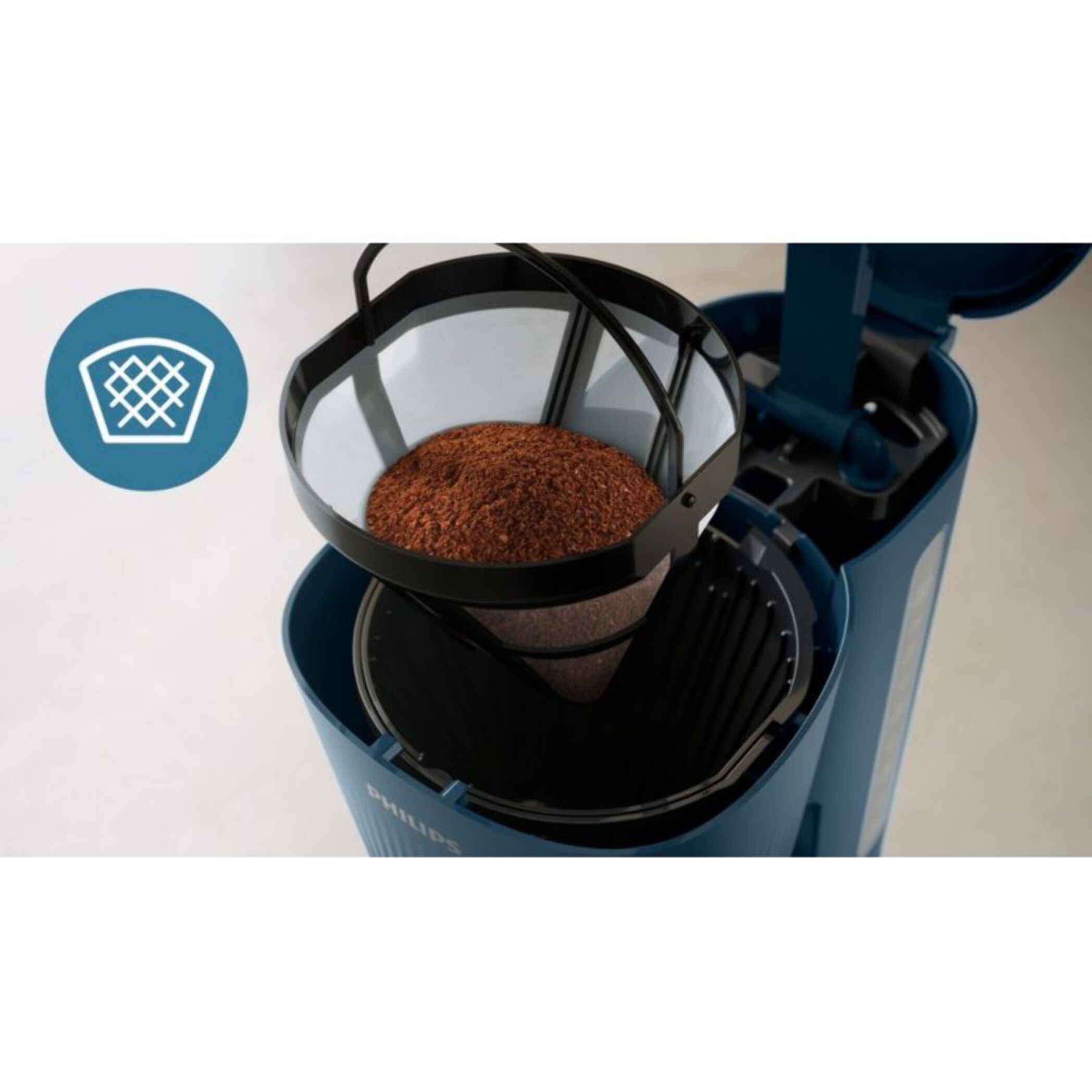 Cafetière filtre PHILIPS HD7411/70 Cafetière bleue Série 3000, 1.25L, 1000W