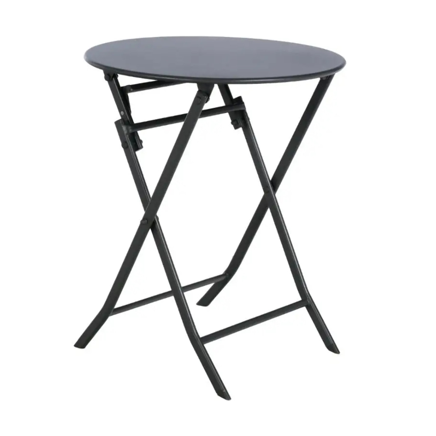 Table de jardin pliante ronde "Greensboro" graphite 2 places en acier traité époxy