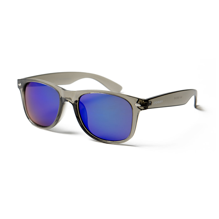 Gafas de sol OCEAN BEACH WAYFARER - Transparente negro / Revo verde