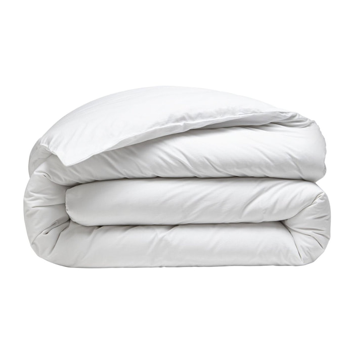 Housse De Couette 100% percale Coton lavé 80fils Blanc