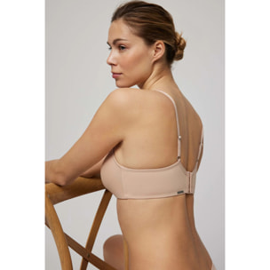 Reggiseno senza ferretto con push-up leggero beige, coppe B e C