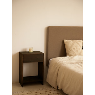 Table de chevet en bois massif avec un tiroir en blanc 60x40cm Hauteur: 60 Longueur: 40 Largeur: 29.5