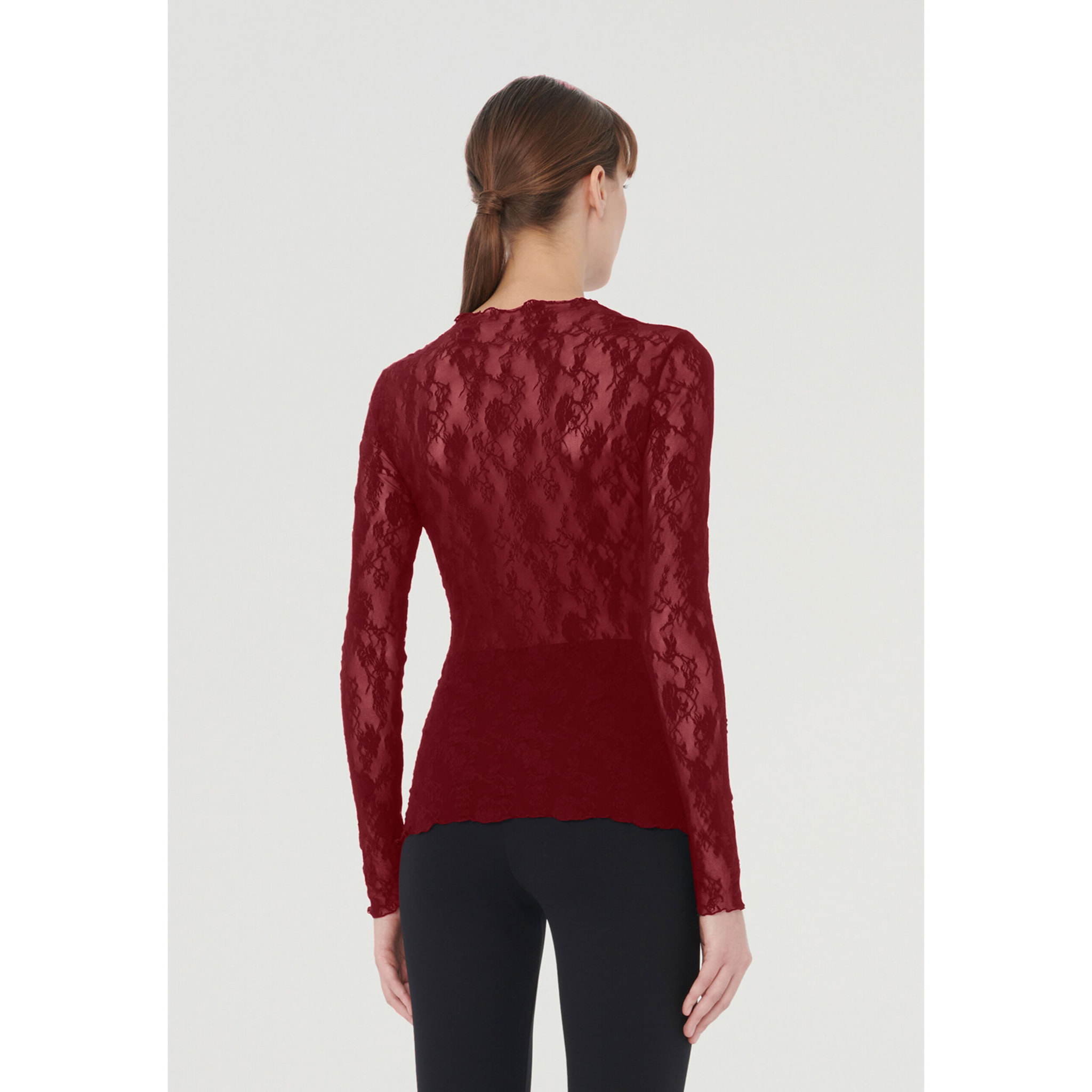 Top a maniche lunghe Floral Lace Top Long Sleeves