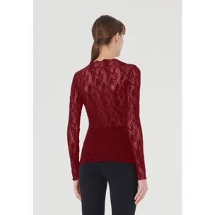 Top a maniche lunghe Floral Lace Top Long Sleeves