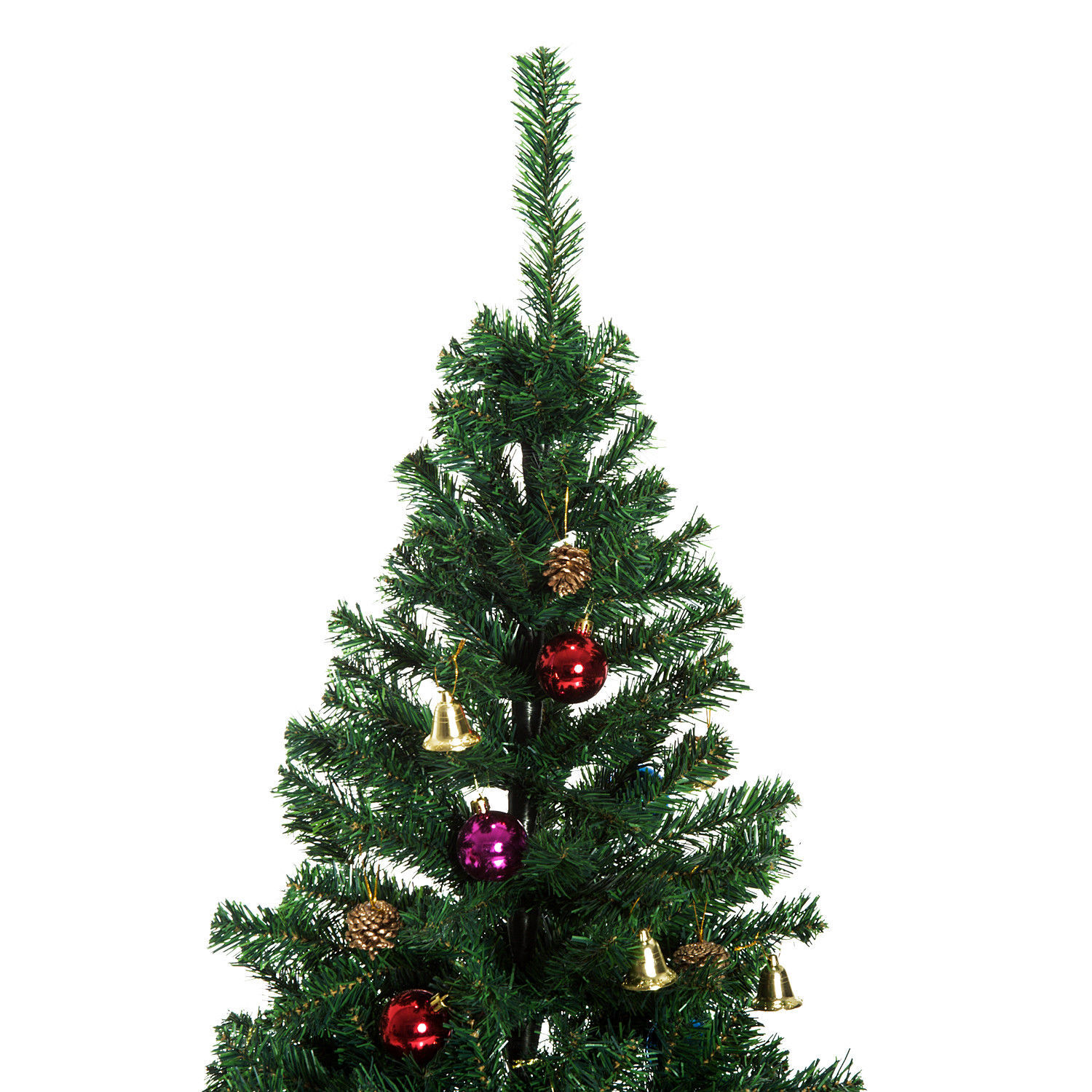 HOMCOM Albero di Natale artificiale Abete con addobbi Alto 180 cm con 624 Rami Verde