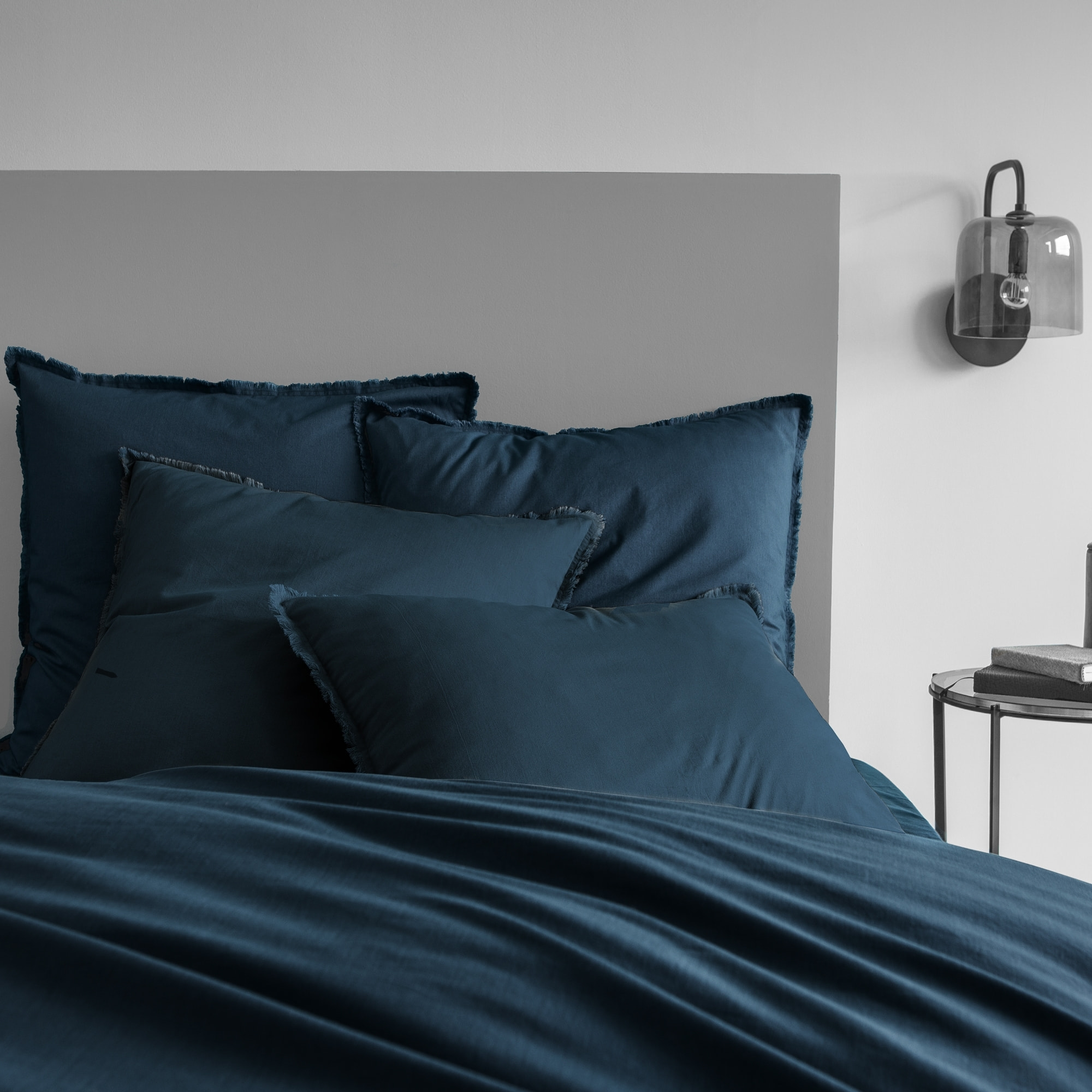 Housse de couette unie en coton, COTON LAVÉ