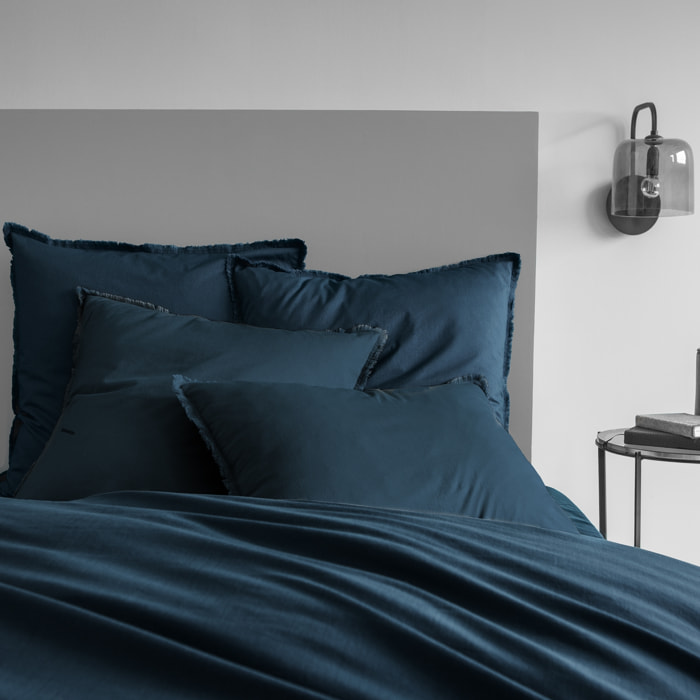 Housse de couette unie en coton, COTON LAVÉ