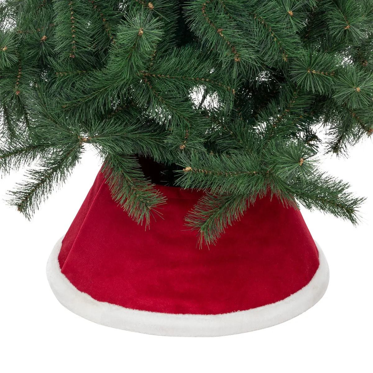 Cache pied de sapin D.56cm rouge et blanc
