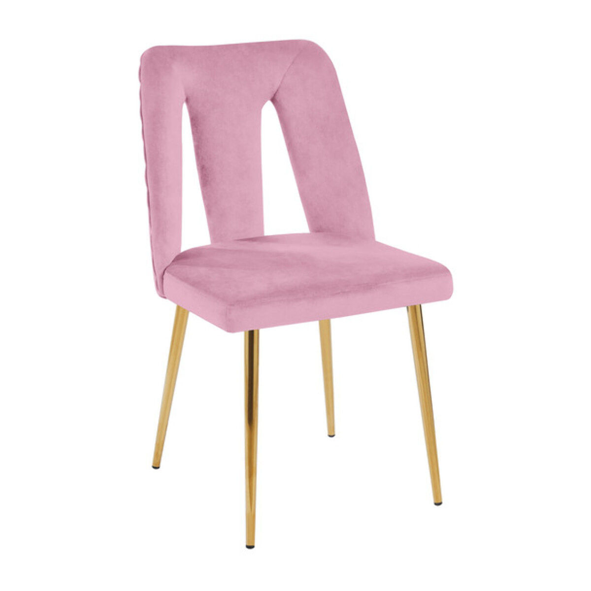 Sedia Imbottita in Effetto Velluto con Schienale Aperto e Gambe Oro, Design Moderno ed Elegante per Sala da Pranzo, Cucina, Soggiorno, Studio e Ufficio
