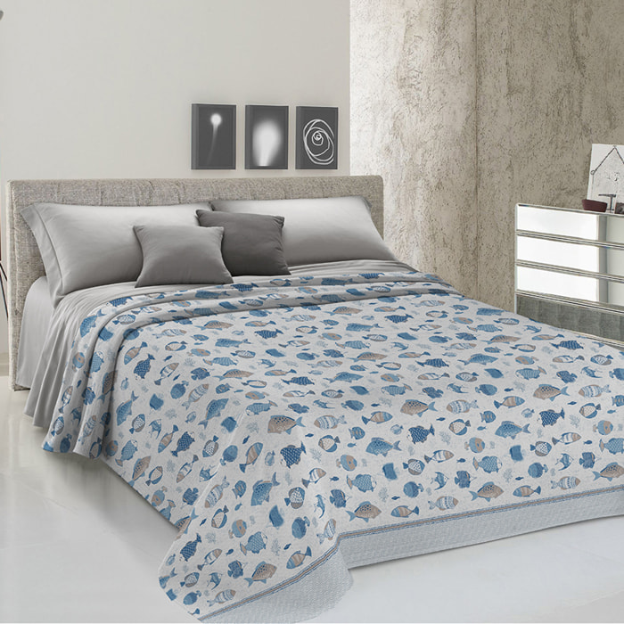 Copriletto di cotone oceano bianco