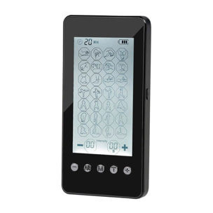 EMS Stimolatore Muscolare MHD-28 portatile. 28 modalità, 20 intensità, 2 canali duali. Dimensioni compatte, batteria ricaricabile.