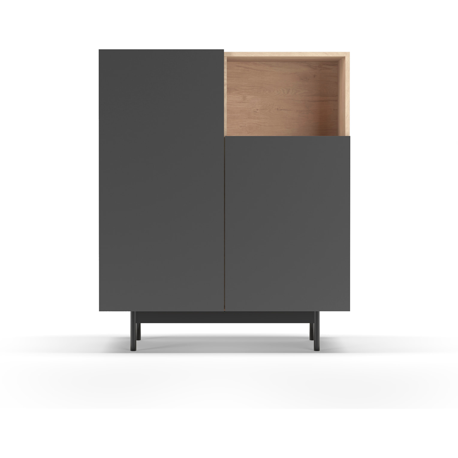 Aparador 1 hueco Printed roble y grafito 110x90x34cm