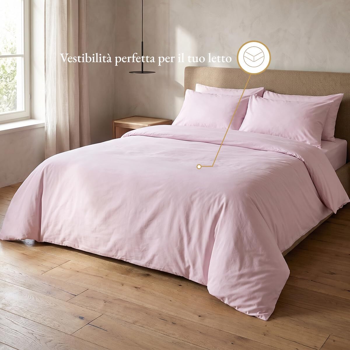 Parure copripiumino in cotone - Rosa