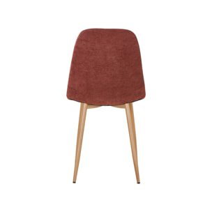 Chaise décor bois et tissu (lot de 2) VERA