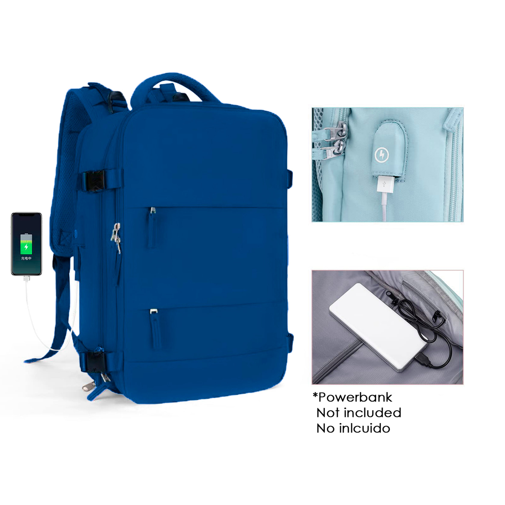 Mochila cabina viaje de gran capacidad con multicompartimento (calzado,ropa,portátil).