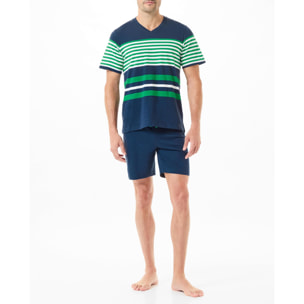 Pijama corto azul marino
