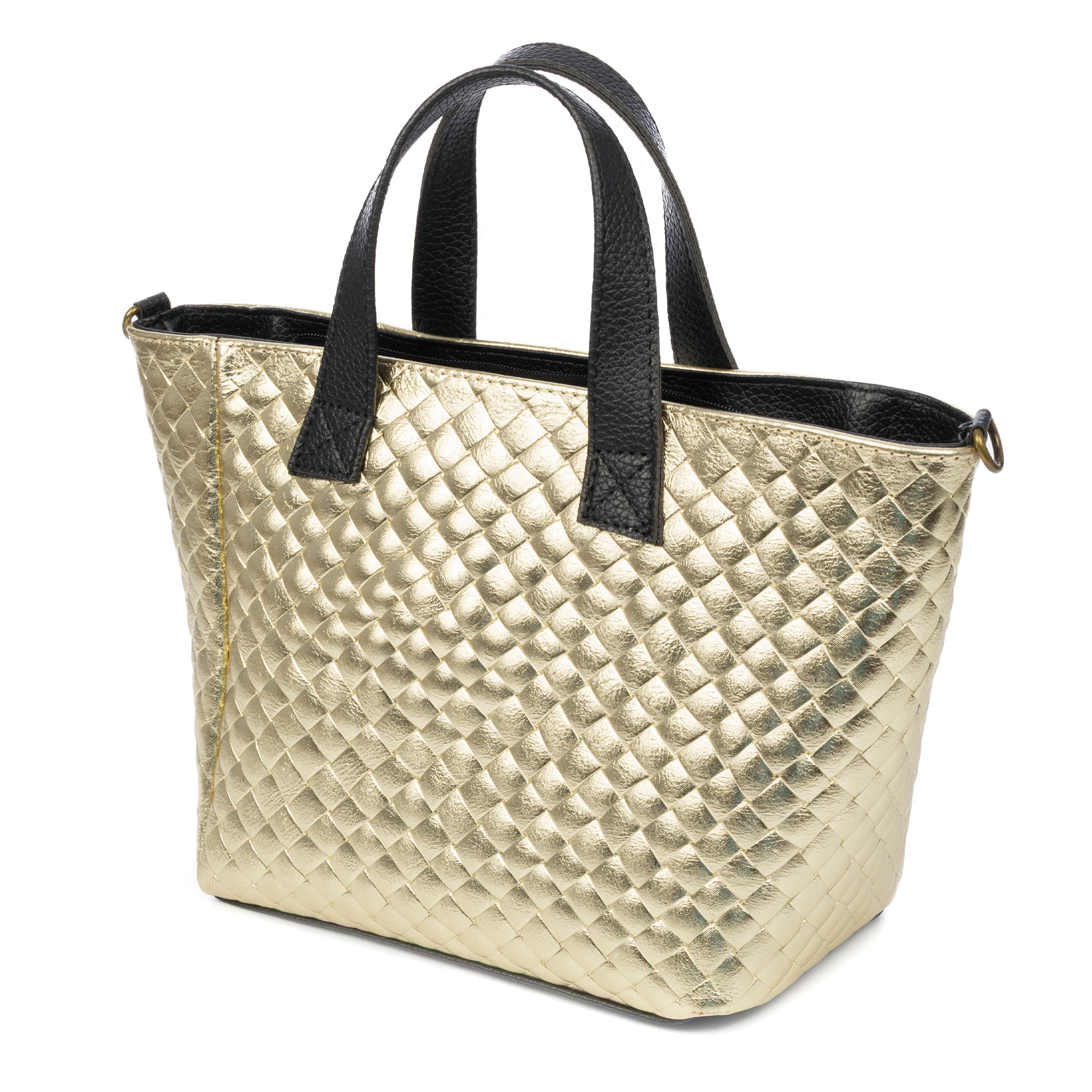 Cassandra borsa tote donna. Pelle autentica Camoscio laccato lucido.