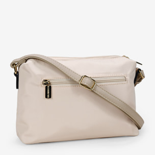 Bolso bandolera beige con bordado