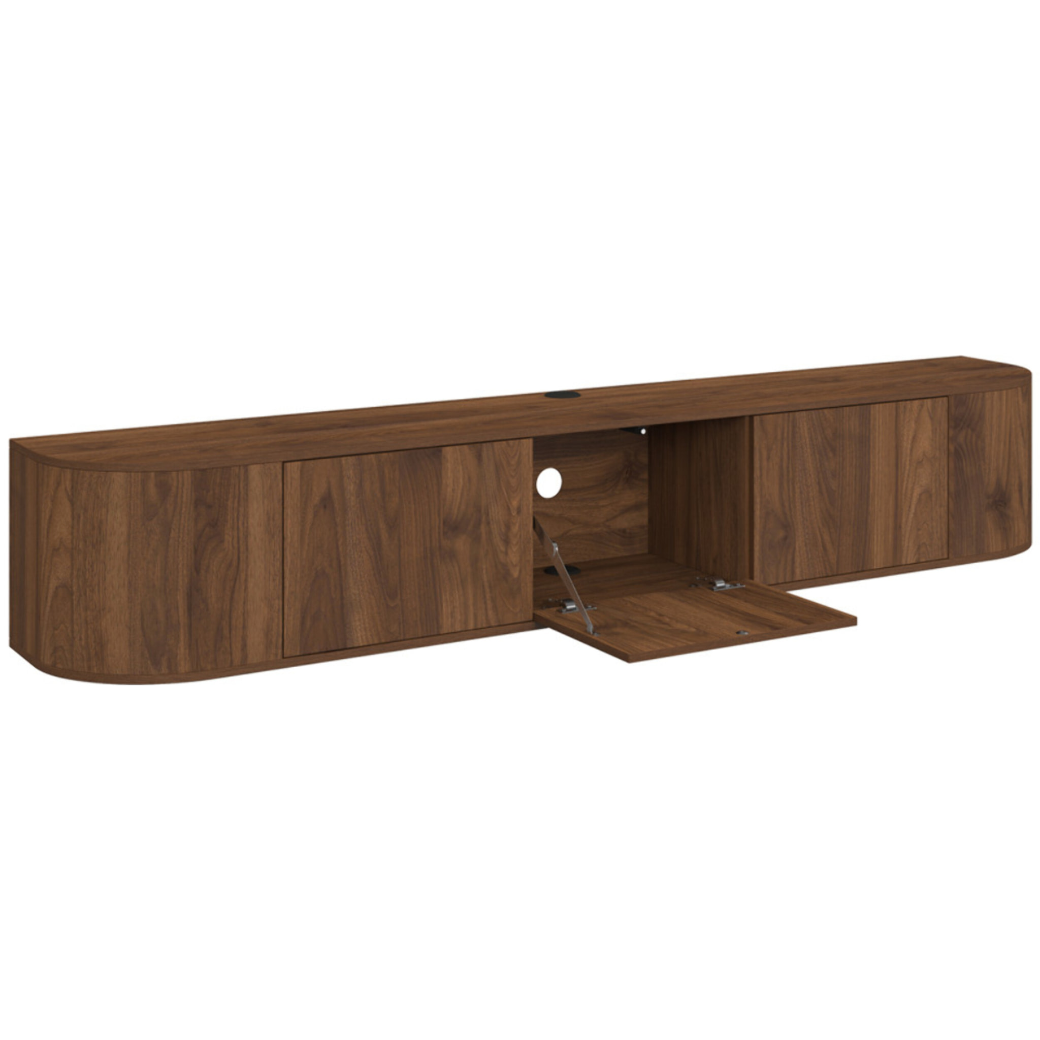 Meuble TV suspendu Elora effet noyer 180cm