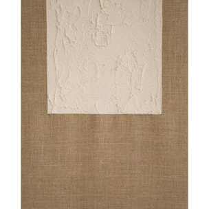 Cuadro beige y blanco decorativo sobre lino con bastidor de madera pintado artesanalmente con pintura al óleo en varias medidas