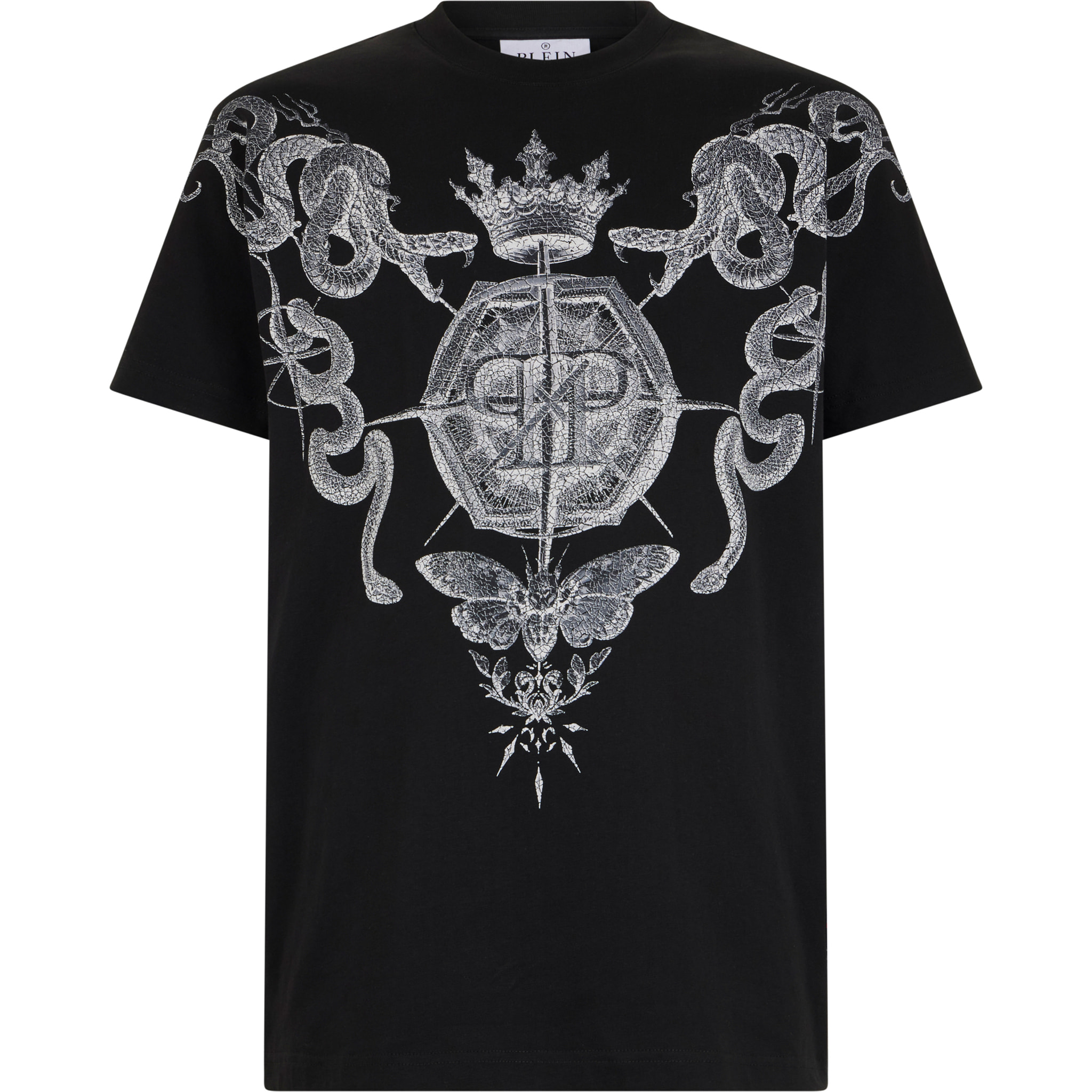 PHILIPP PLEIN Round Neck T-Shirt Wind Rose Tattoo