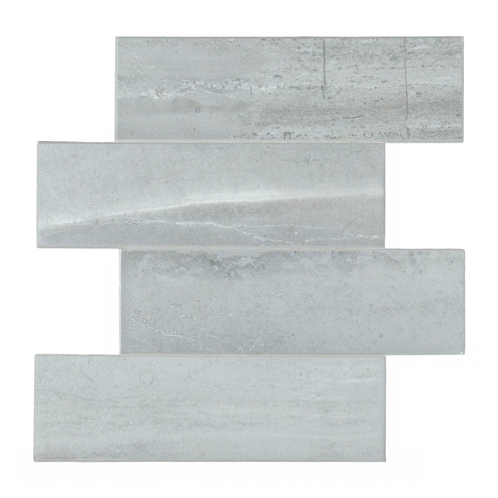 Crédence adhésive murale 3D  - Effet pierre 4 pièces - Gris