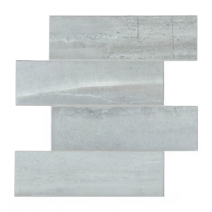 Crédence adhésive murale 3D  - Effet pierre 4 pièces - Gris