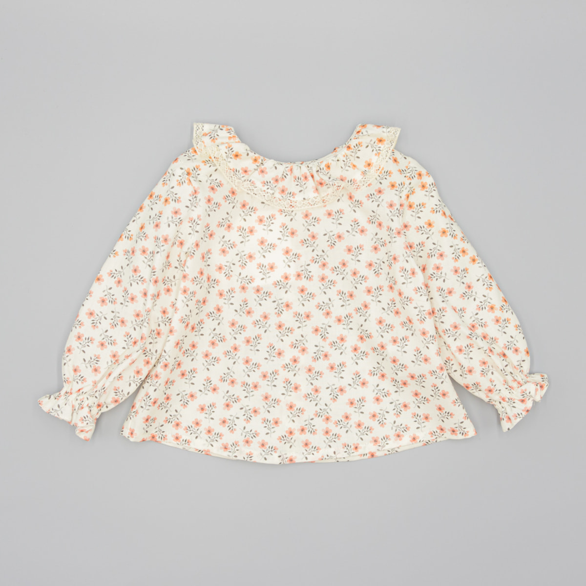 Camisa Rosa De Viella Con Estampado Floral
