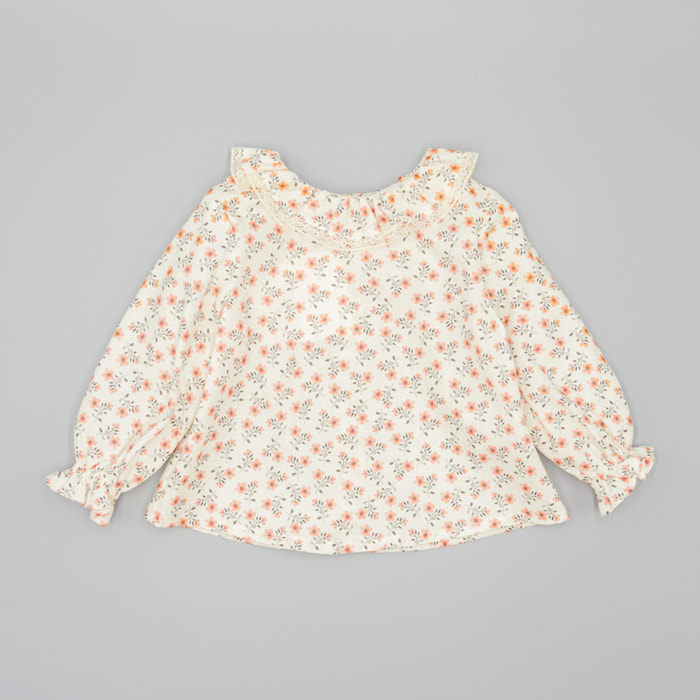 Camisa Rosa De Viella Con Estampado Floral