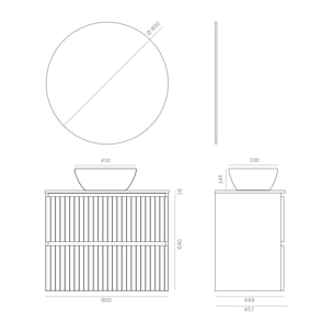 Ensemble de salle de bains Hali Alday, 80 cm, Cloud