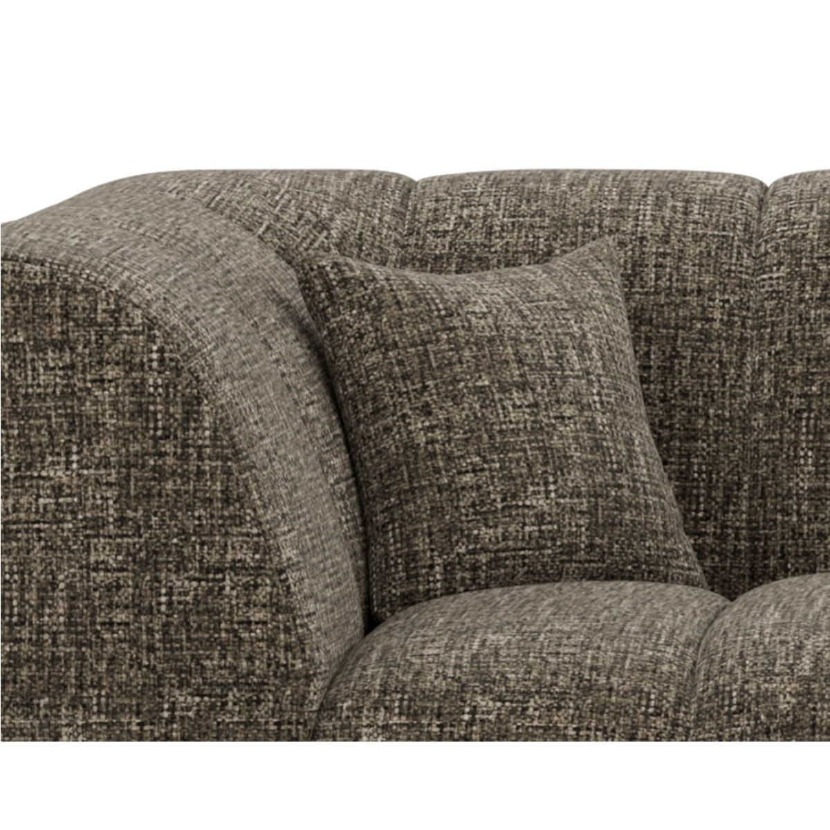 Curtis - canapé d'angle droit 4 places avec accoudoir en tissu texturé - Vert Olive