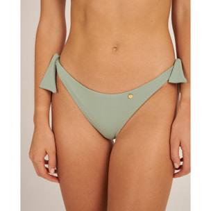 Braga de bikini brasileña con lazos en tejido piqué