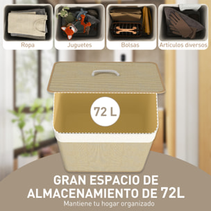Cesto de Ropa Sucia con Tapa 72L Cesta Colada de Bambú con Bolsa Interior Extraíble y Asas para Lavandería Dormitorio 40x30x60 cm Natural