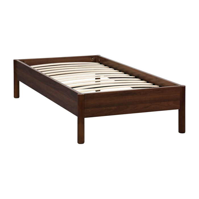 Lit avec sommier à lattes 90x190cm décor bois HARMONY