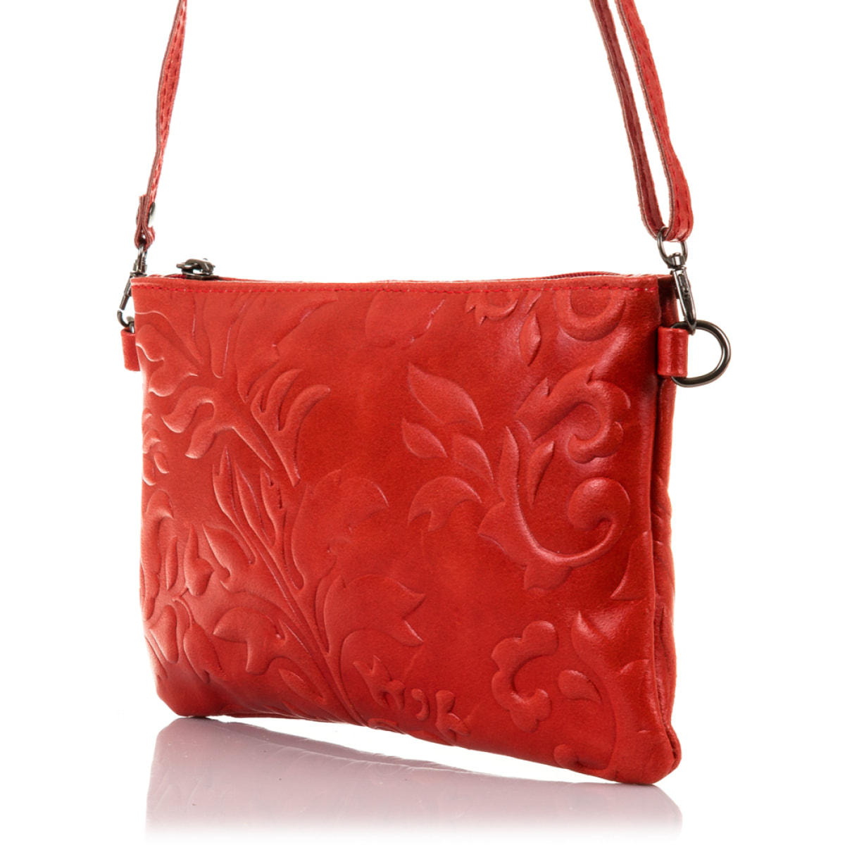 Deanna Bolso de mano Mujer.Piel auténtica Gamuza Grabado Flores