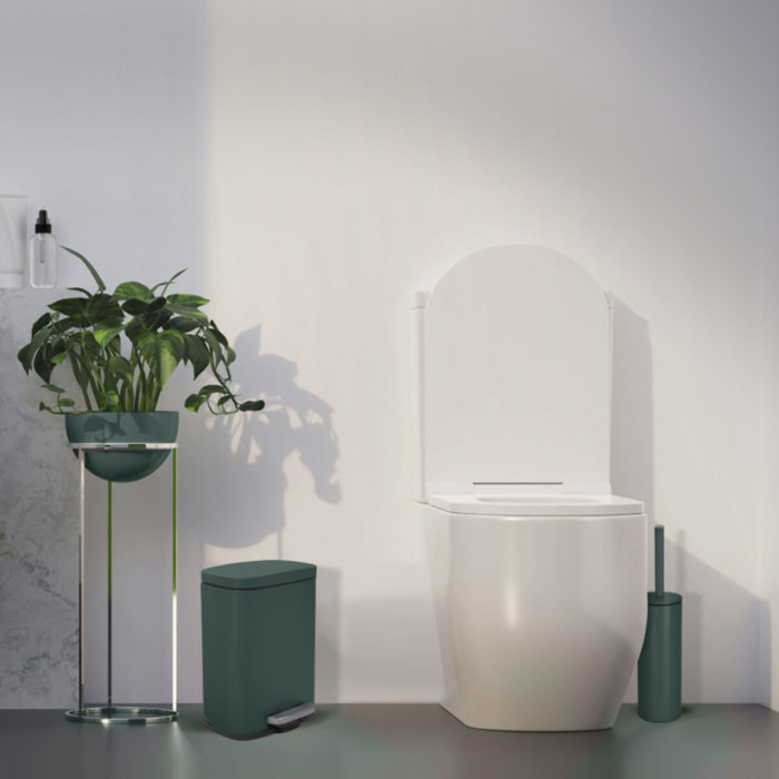 Set Poubelle à  pédale 5L & Brosse Wc AKIRA Vert Foncé mat Spirella