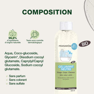 Pranarom - Gel lavant neutre - Bio - 500 ml
