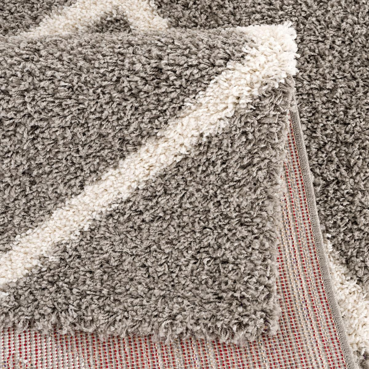 Tapis longs poils shaggy tissé motif scandinave DAMU