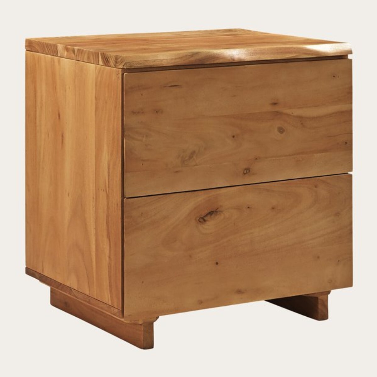 Table de chevet Livenza -bois massif d'acacia-couleur acacia 55 x 60 x 45 cm