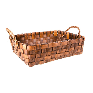 Cesto Rettangolare Willow Con Manici - Pezzi 1 - 54X18X36cm - Colore: Marrone - Bianchi Dino - Articoli Natalizi