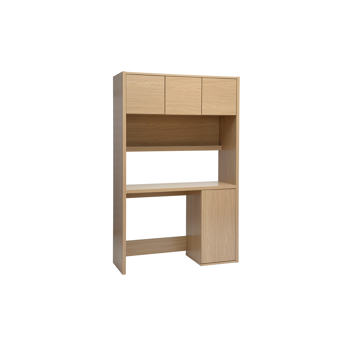 Bureau bibliothèque avec rangements finition bois clair chêne L115 cm WISSEM