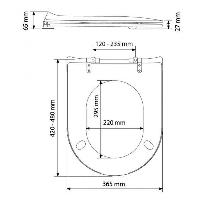 Abattant wood slim déclipsable imprimé de graffs - Cuivre