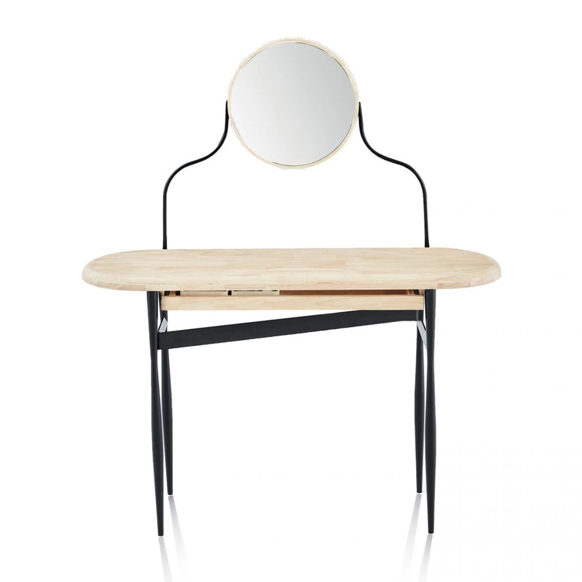 Tocador con espejo Padma Negro - Roble