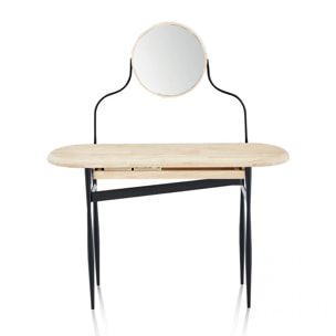 Tocador con espejo Padma Negro - Roble