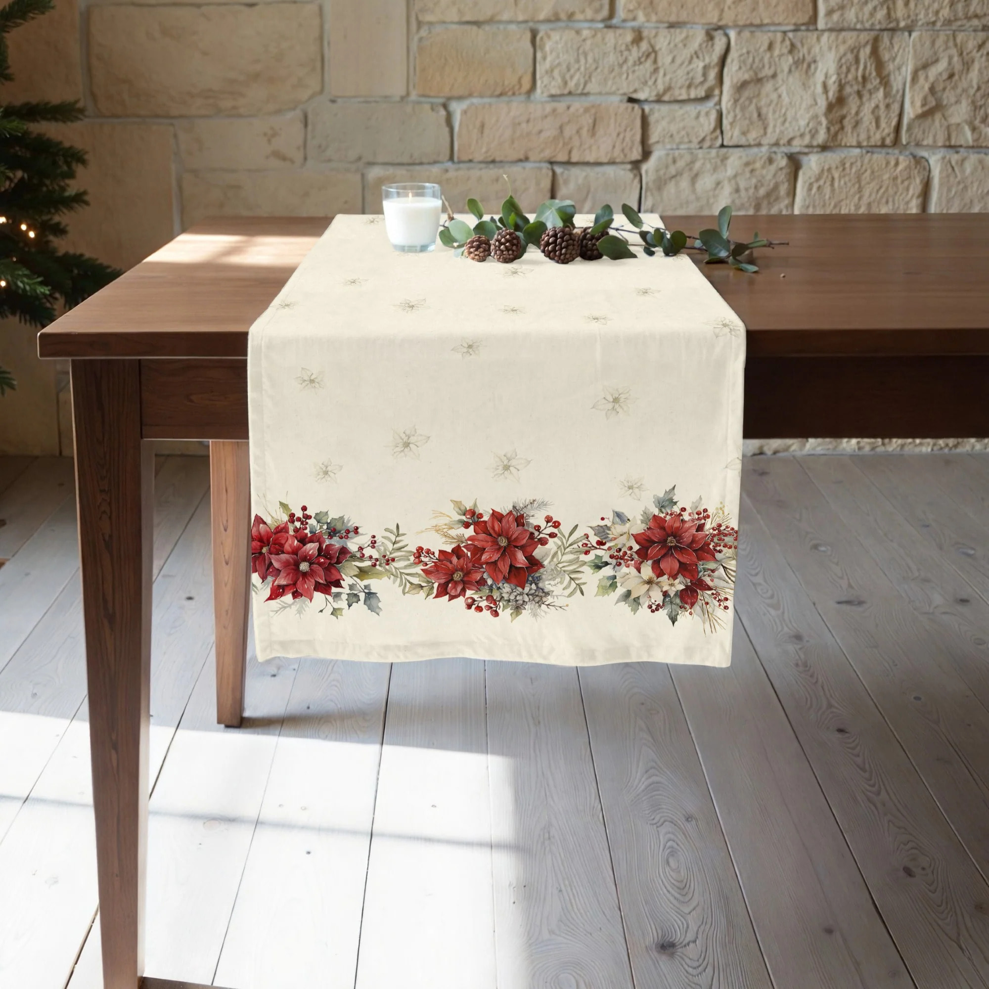 Chemin de table Holiday Ponsettia 1225