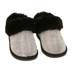 Botines negros de microfibra con pedrería